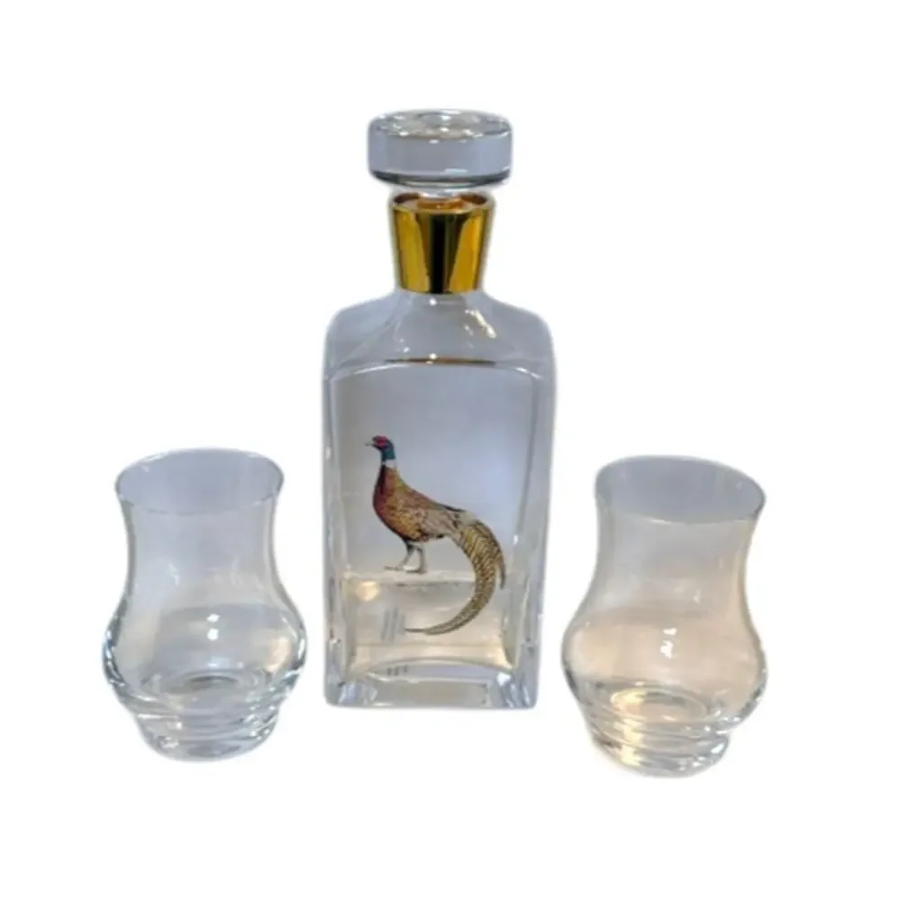 Rare Williams Sonoma Plymouth Crystal Whiskey Decanter Set